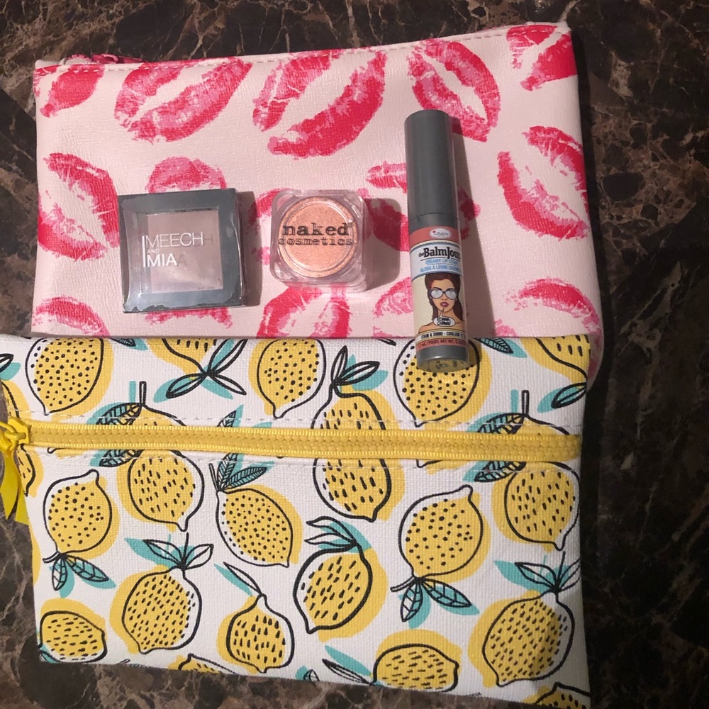 BRAND NEW - Eyeshadows, lip stain, makeup bags